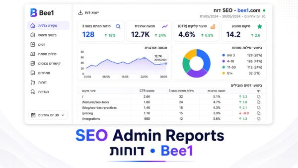 תוסף וורדפרס לדוחות SEO – Bee1 SEO Admin Reports | Bee1